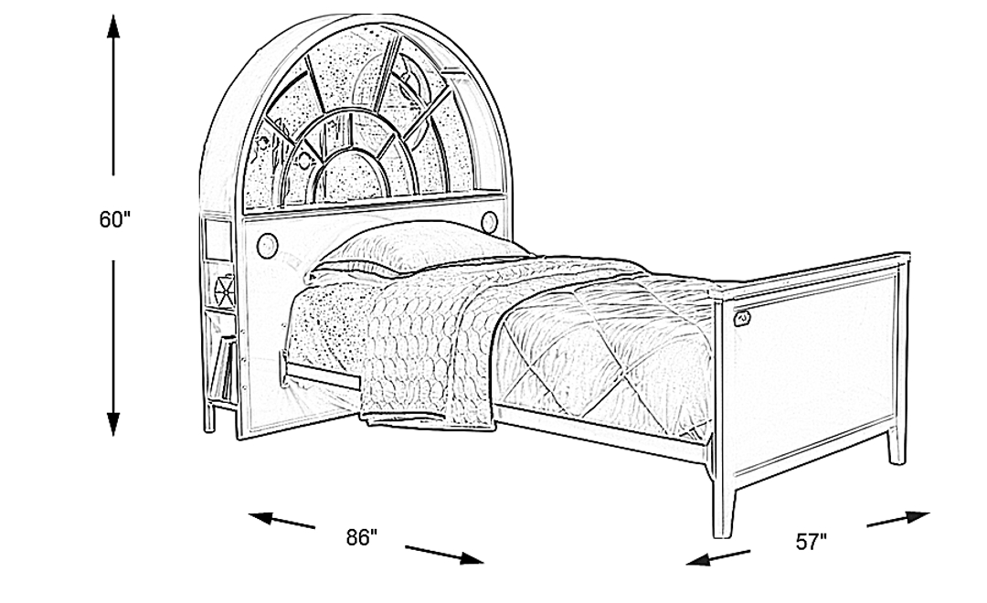 Kids Star Wars Millennium Falcon™ Gray 3 Pc Full Bookcase Bed