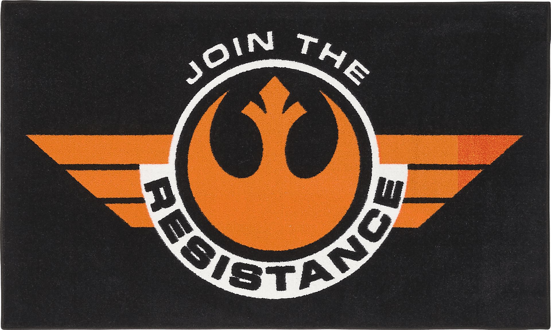 Star Wars Resistance Black 3' x 5' Rug - Image 1