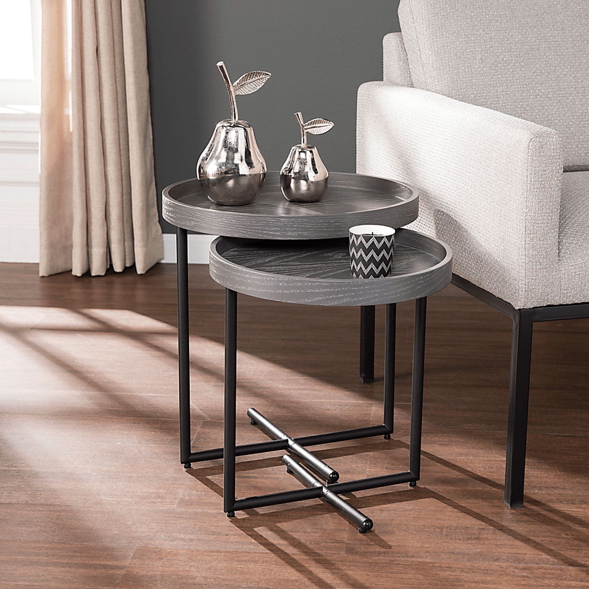 Starfinder Gray Nesting Tables, Set of 2 - Image 2