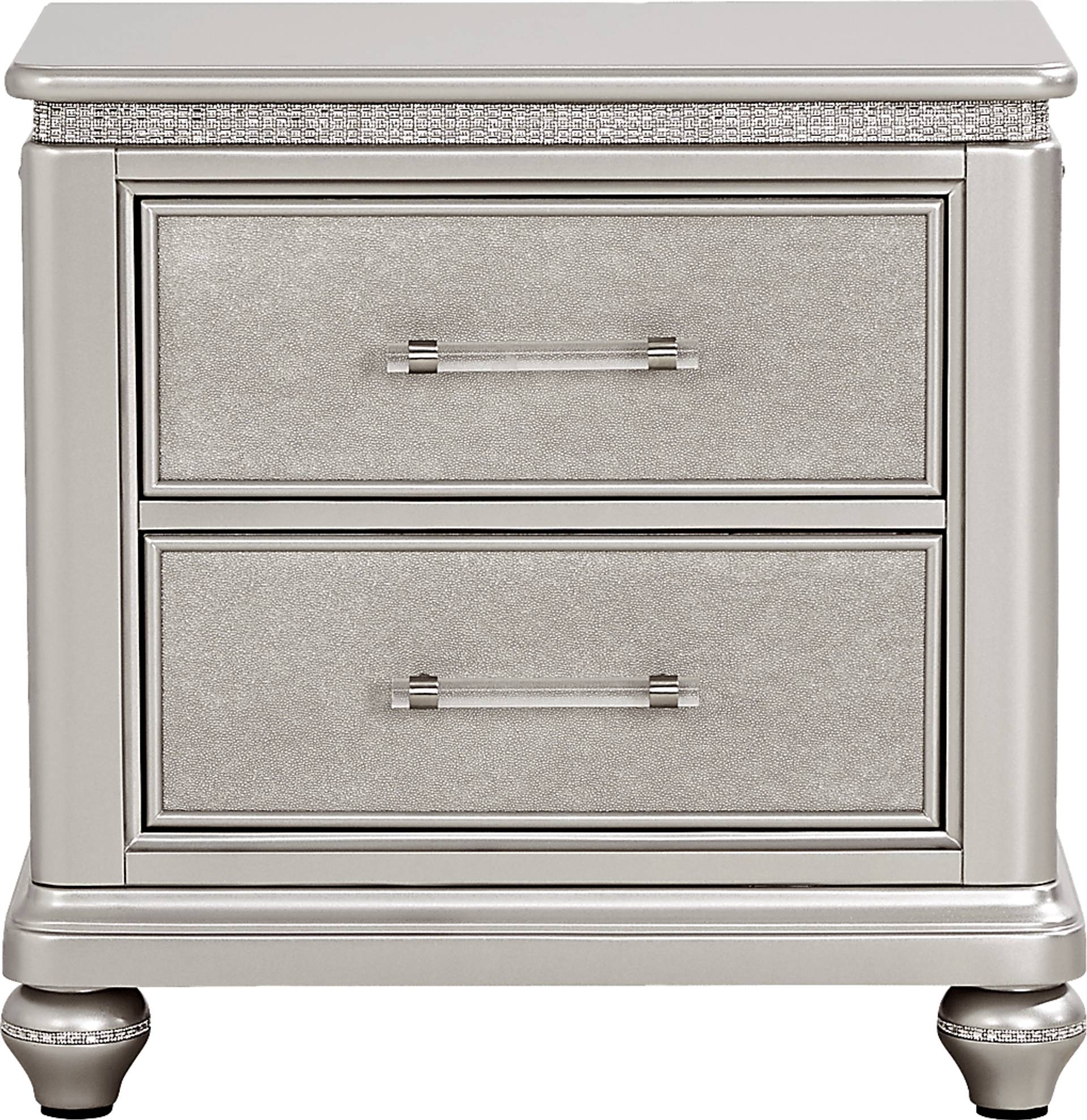 silver nightstand