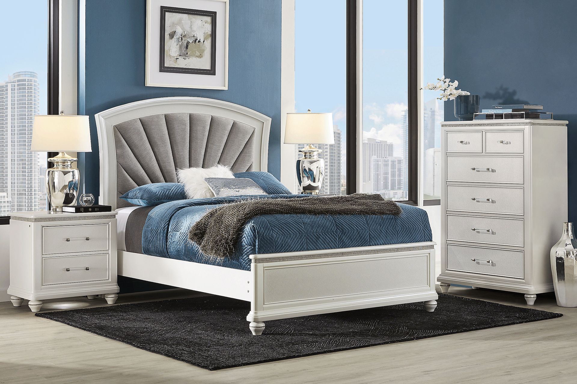 Starlet Lane Small Spaces White 5 Pc Queen Bedroom - Image 1