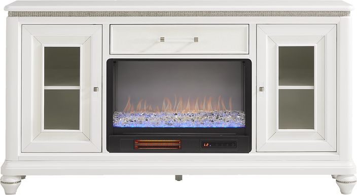 Starlet Lane White 66 in. Console with Electric Fireplace