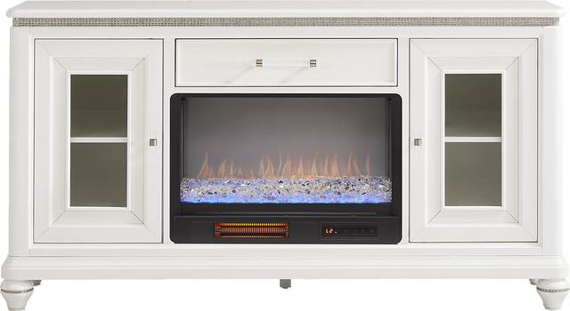 Starlet Lane White 66 in. Console with Electric Fireplace - Thumbnail - Image 1