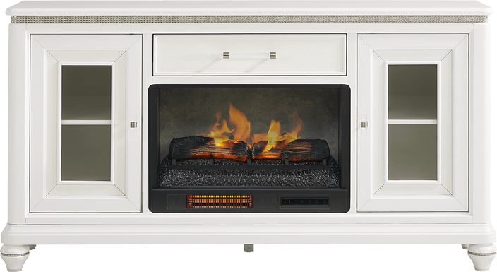 Starlet Lane White 66 in. Console with Electric Fireplace
