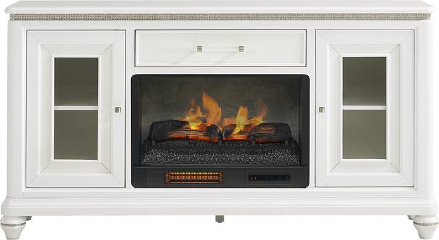 Starlet Lane White 66 in. Console with Electric Fireplace - Thumbnail - Image 1