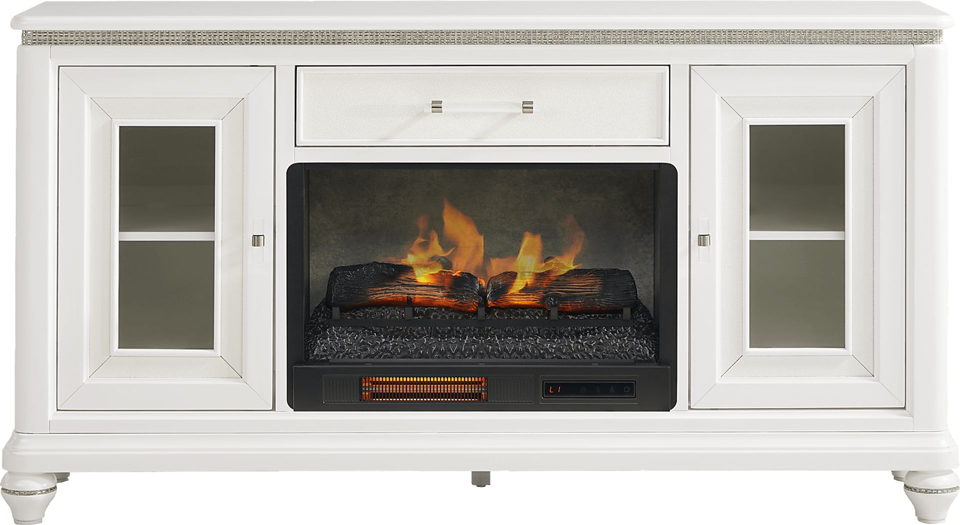 Starlet Lane White 66 in. Console with Electric Fireplace - Image 1