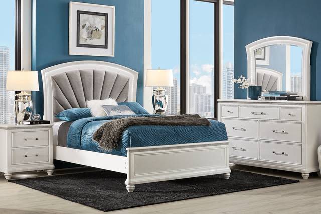 Starlet Lane White 7 Pc Queen Bedroom - Thumbnail - Image 1