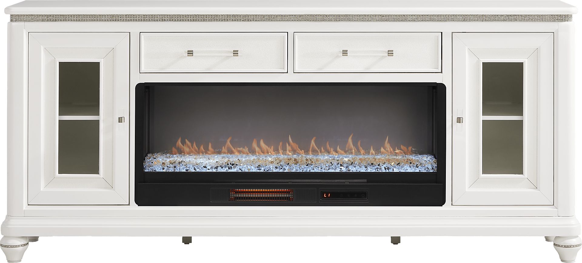 Starlet Lane White 80 in. Console with Electric Fireplace - Image 1