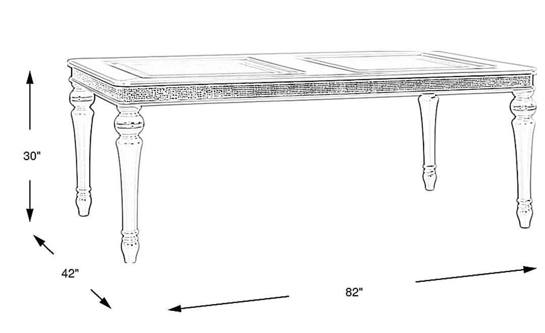 Starlet Lane White Rectangle Dining Table