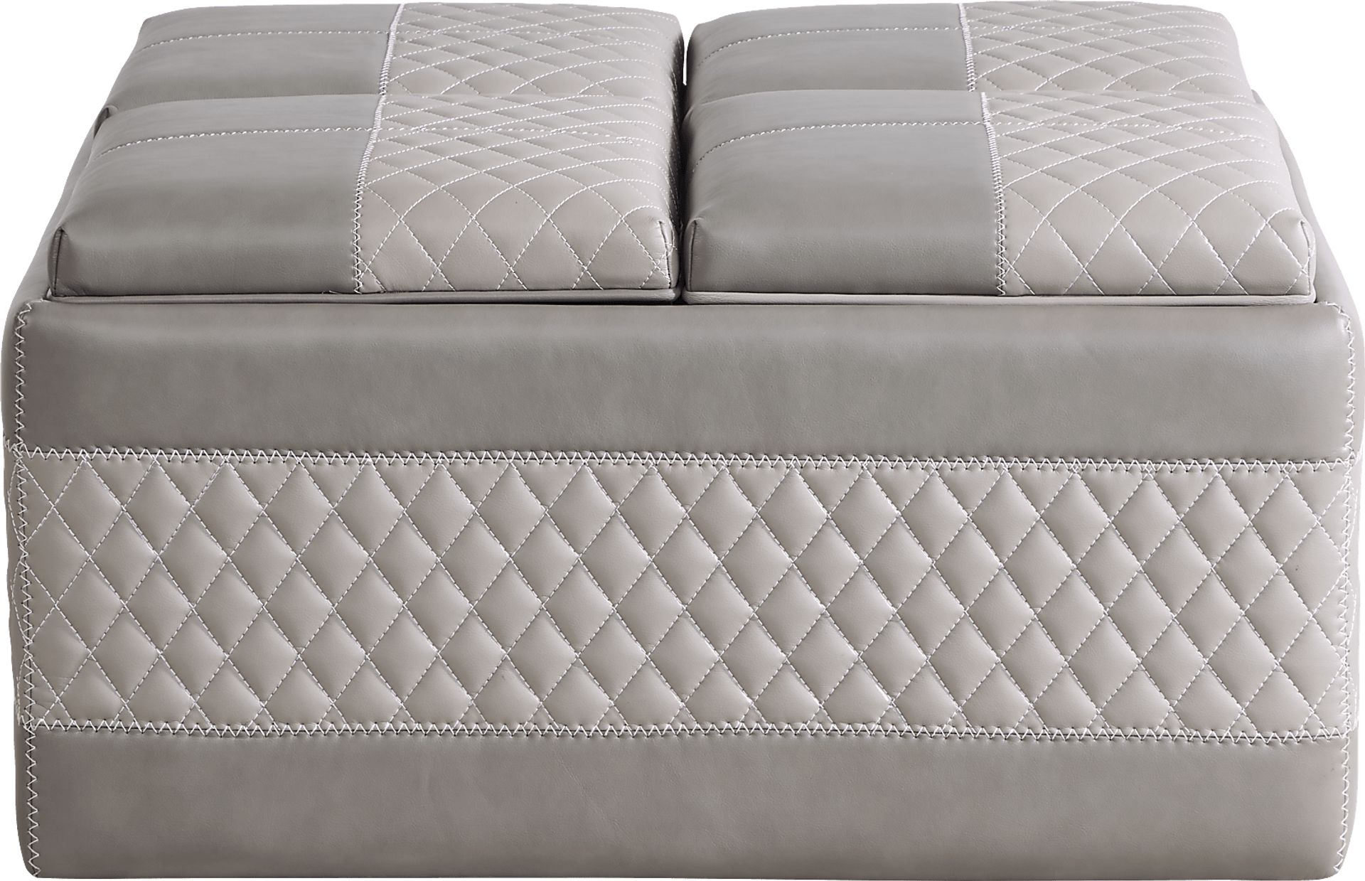 Starline Road Gray Storage Ottoman - Image 2