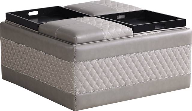 Starline Road Gray Storage Ottoman - Thumbnail - Image 1