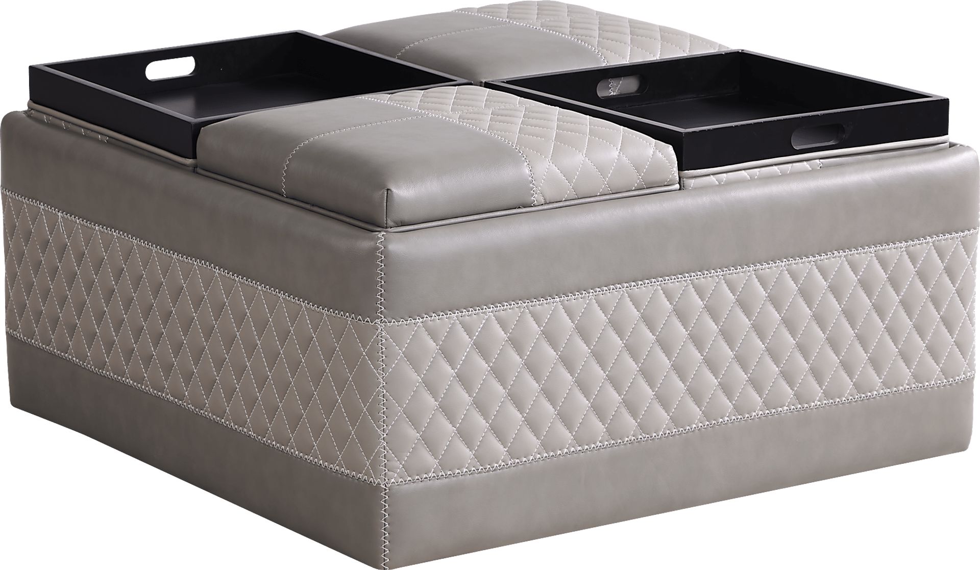Starline Road Gray Storage Ottoman - Image 1