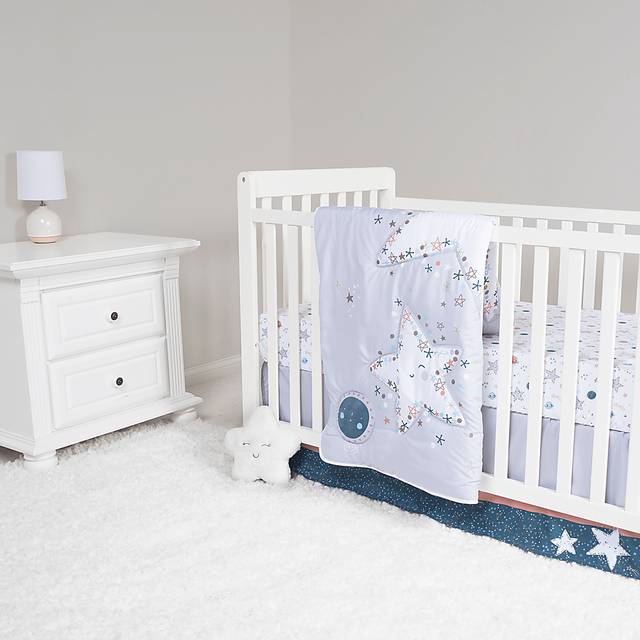 Starlit Dreams Gray 4 Pc Baby Bedding Set - Thumbnail - Image 5