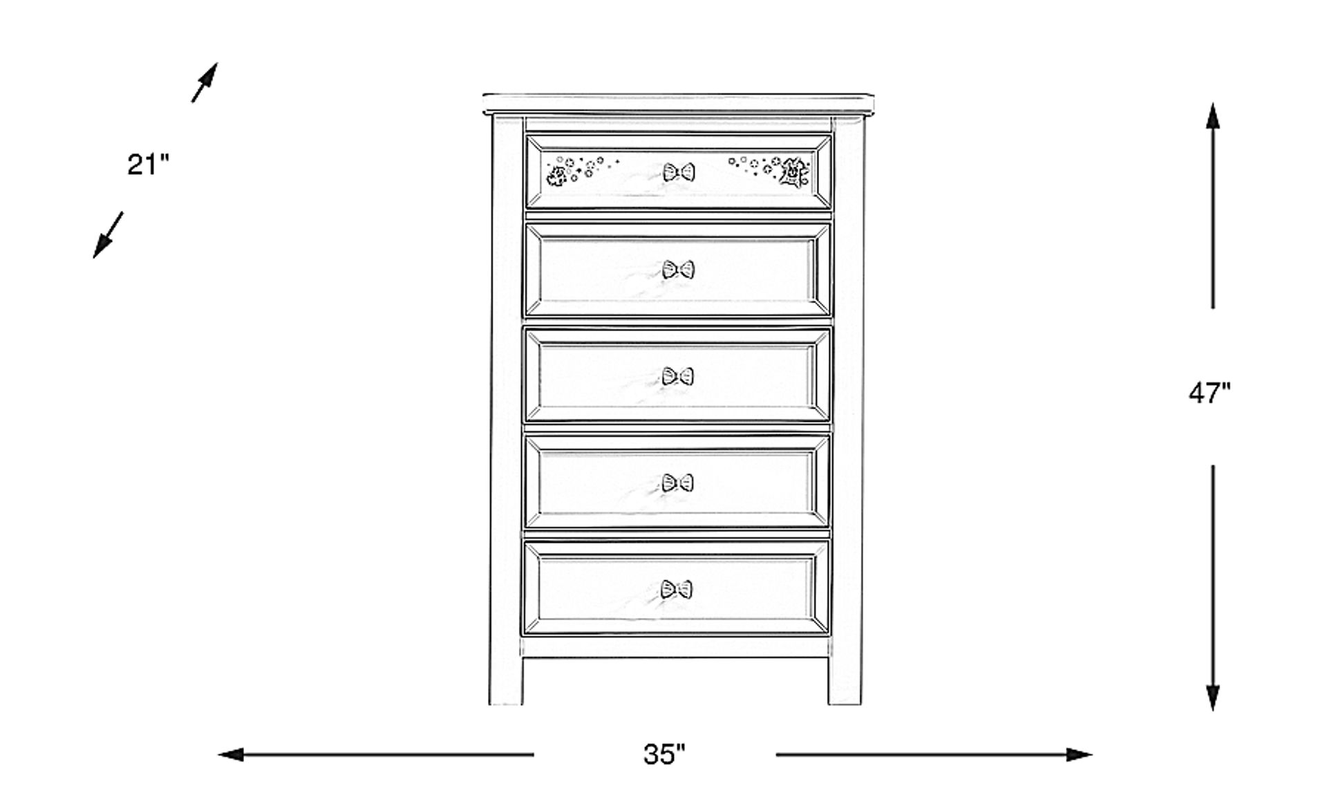 Dimension Image. Please refer to the Dimension Tab on this page for dimension details.