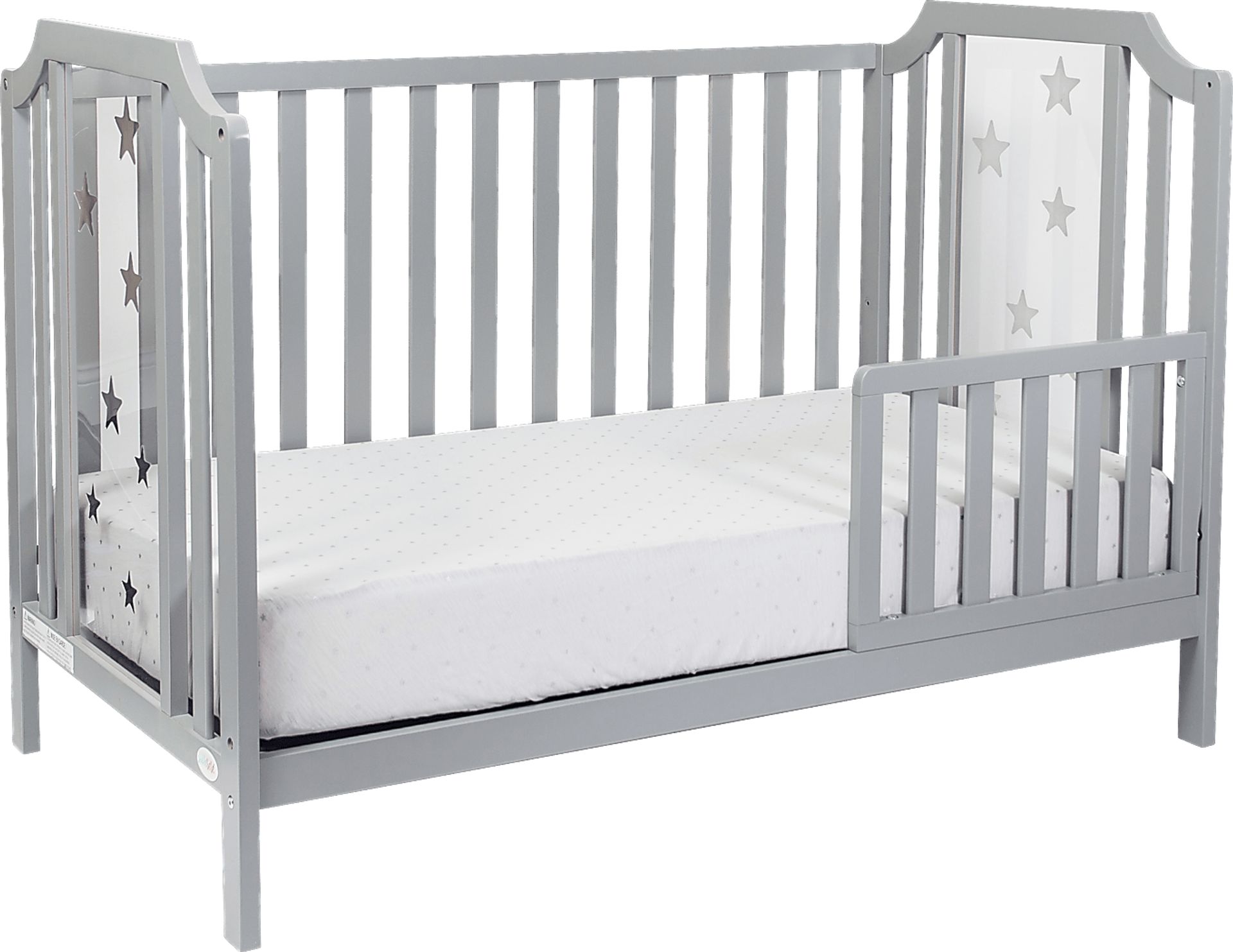 Kids Starry Grove Light Gray Convertible Crib - Image 4