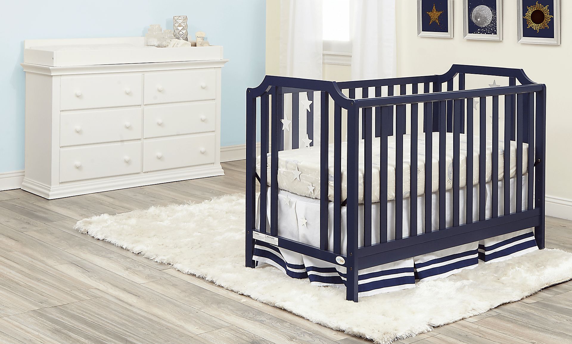 Kids Starry Grove Navy Convertible Crib - Image 2