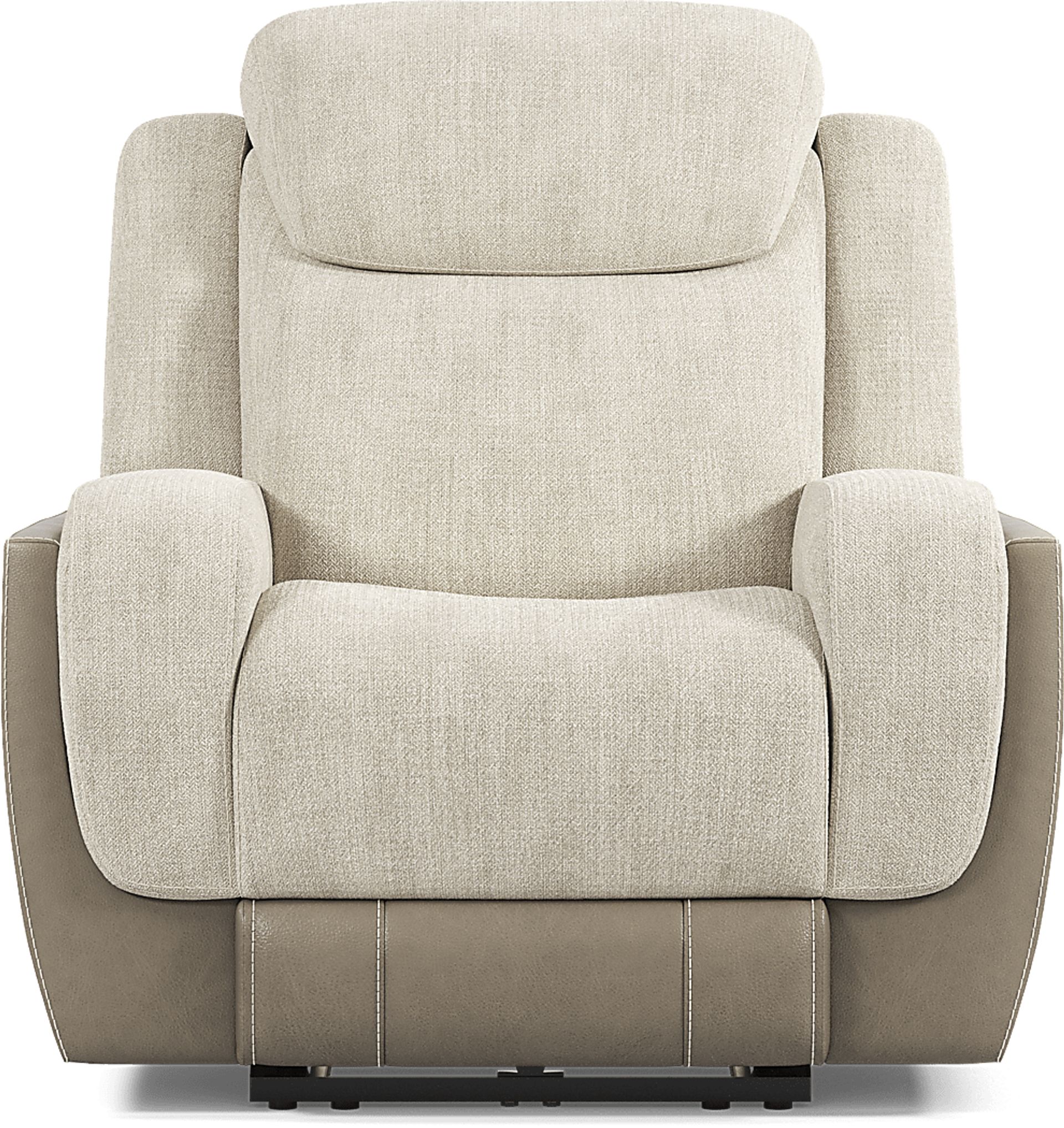 State Street Beige Dual Power Recliner - Image 2