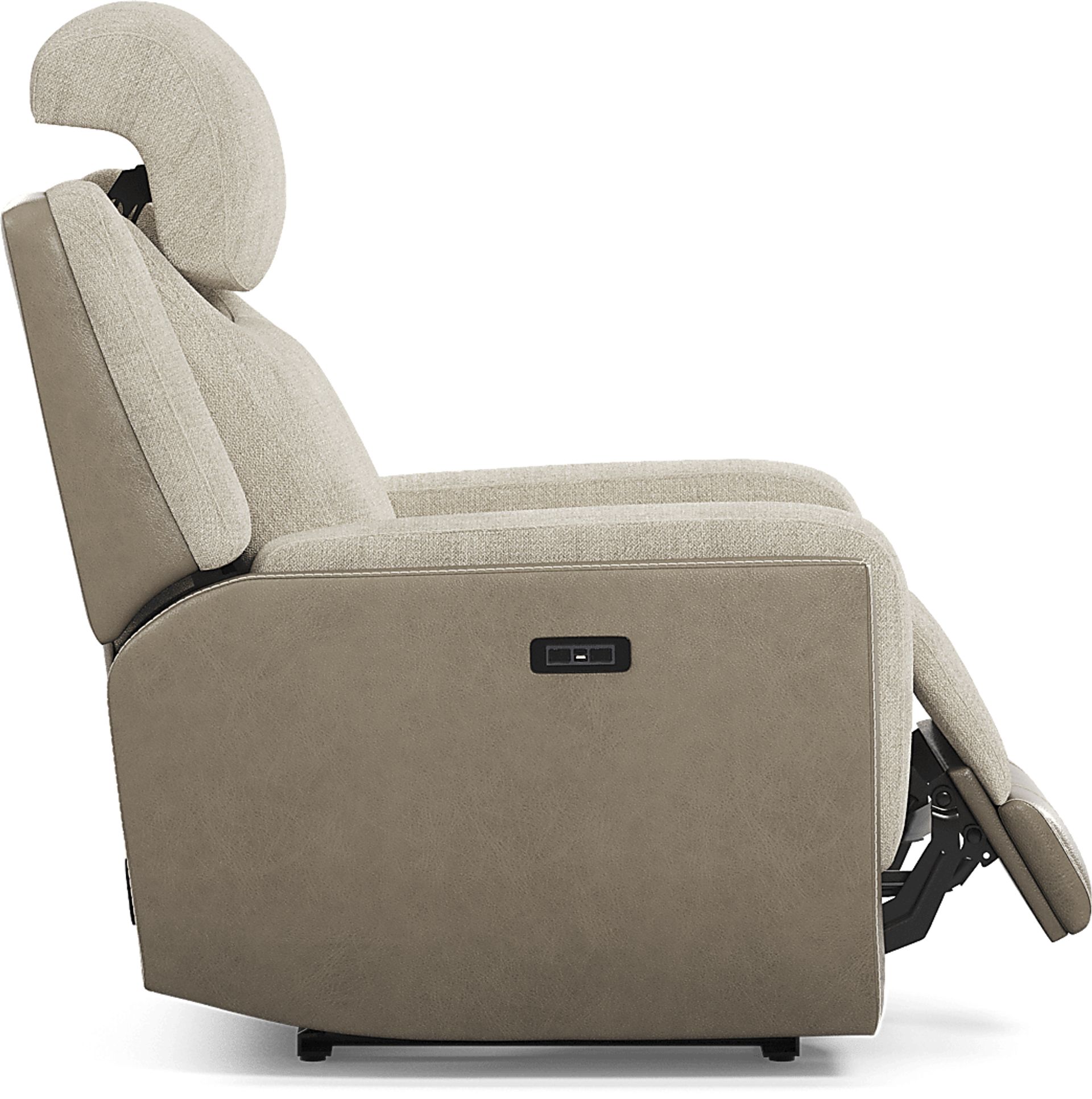 State Street Beige Dual Power Recliner - Image 3