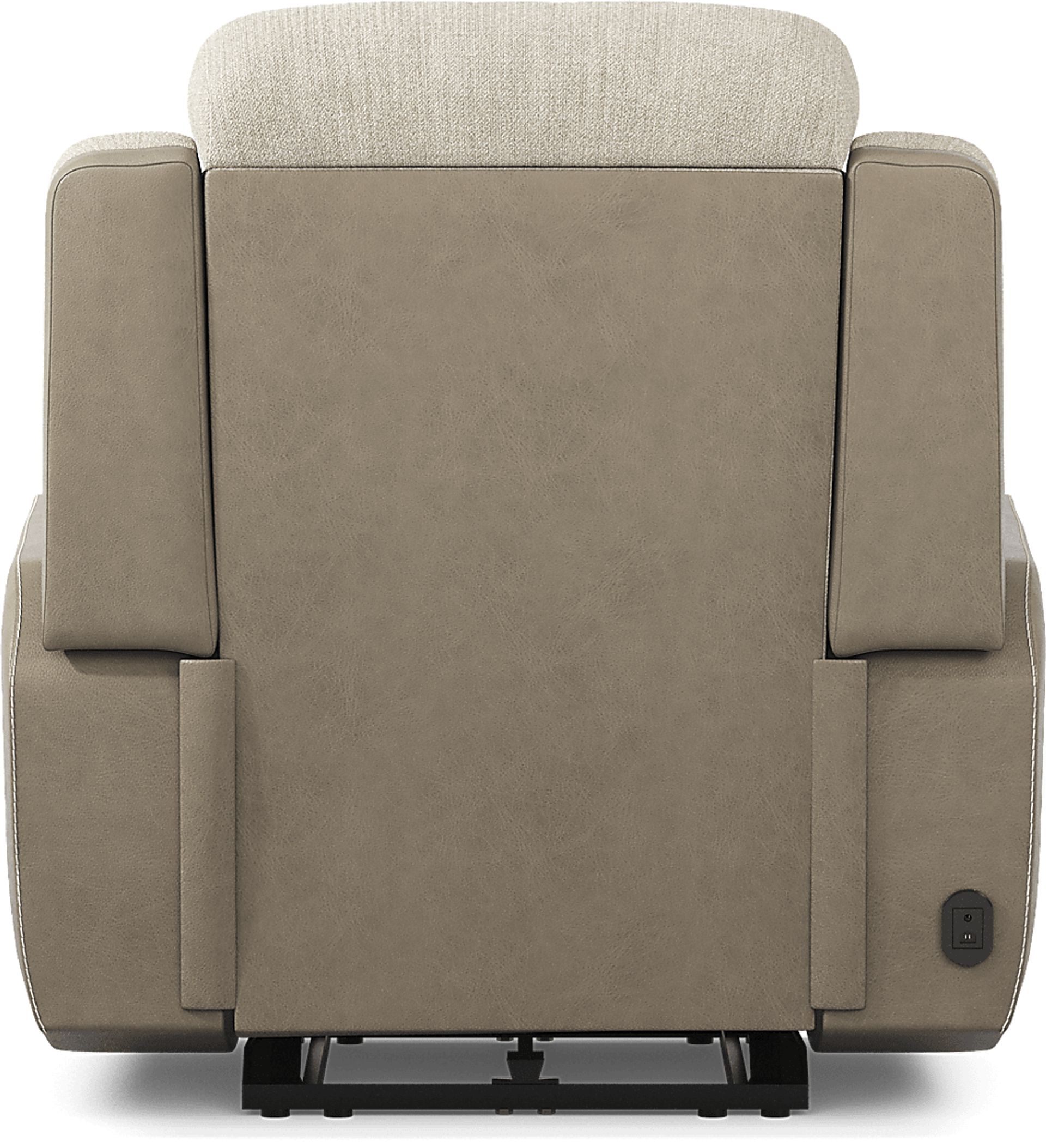 State Street Beige Dual Power Recliner - Image 4