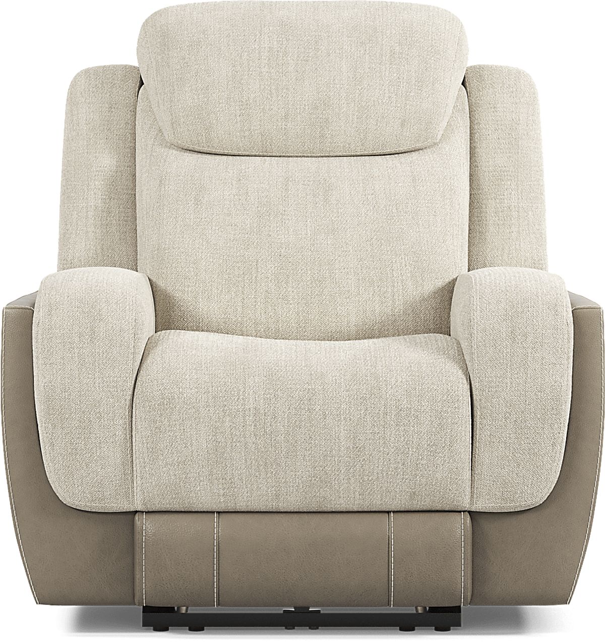 State Street Beige Chenille Fabric Dual Power Recliner | Rooms to Go
