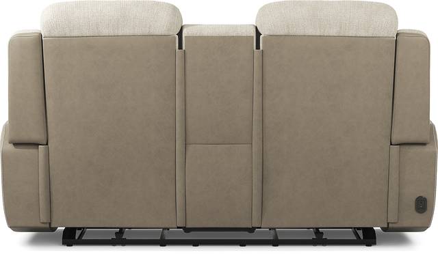 State Street Beige Dual Power Reclining Console Loveseat - Thumbnail - Image 4