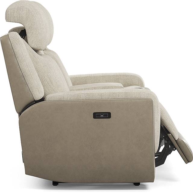 State Street Beige Dual Power Reclining Console Loveseat - Thumbnail - Image 4