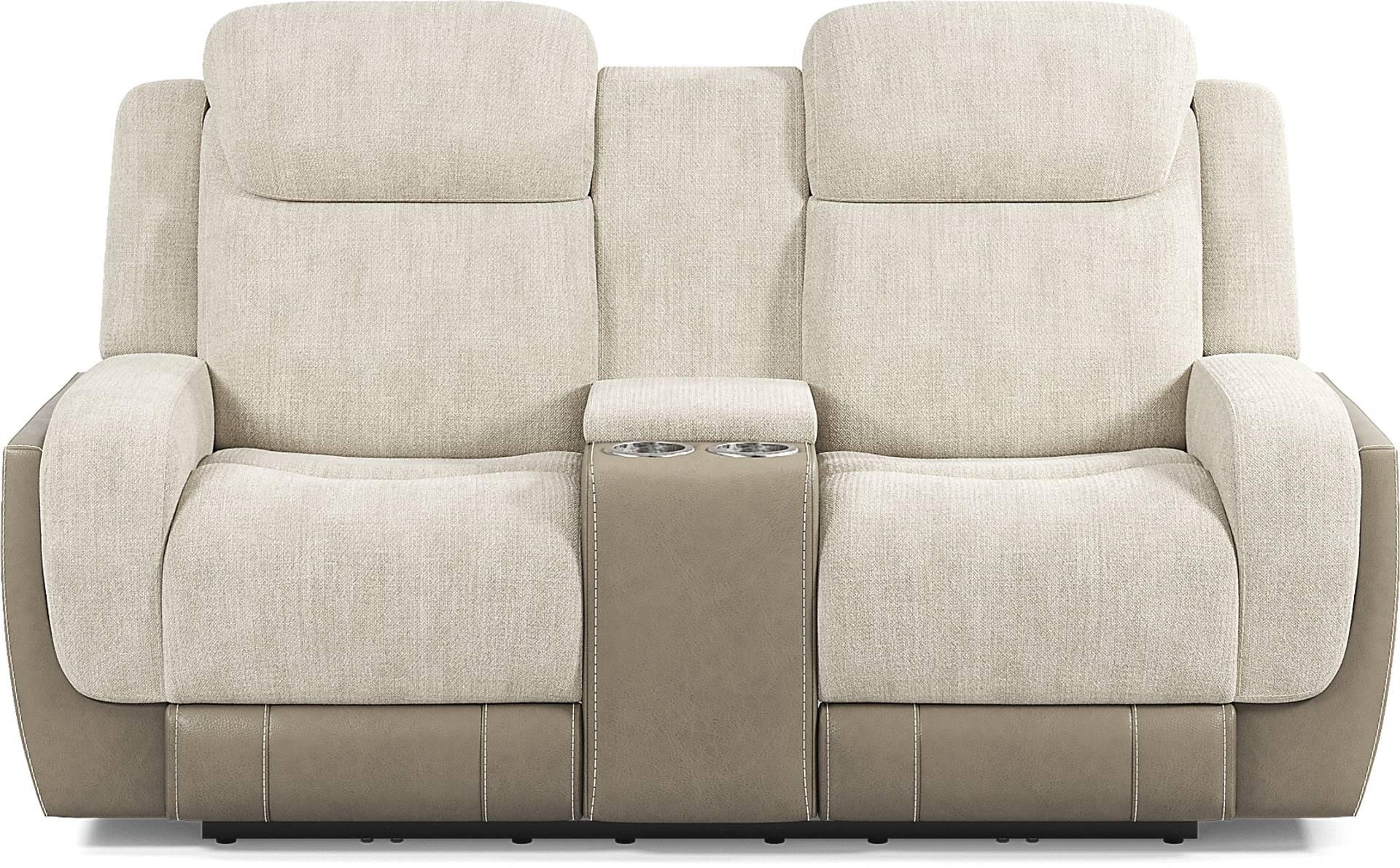 dual power reclining console loveseat