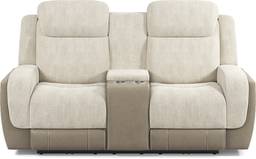 dual power reclining console loveseat