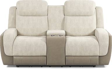 dual power reclining console loveseat