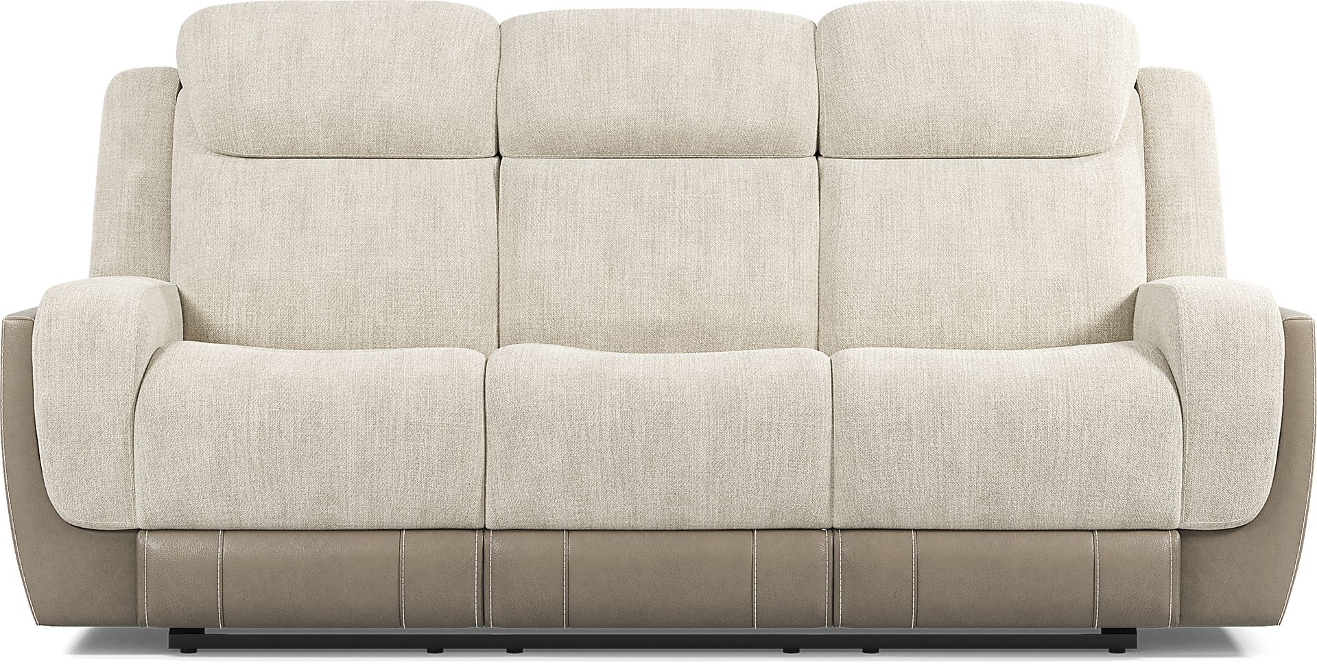 State Street Beige Dual Power Reclining Sofa - Image 1