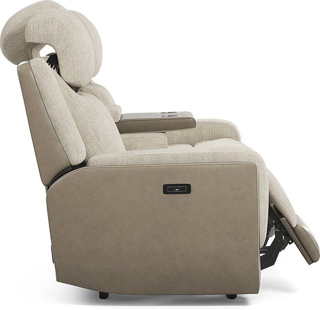 State Street Beige 5 Pc Dual Power Reclining Living Room - Thumbnail - Image 4