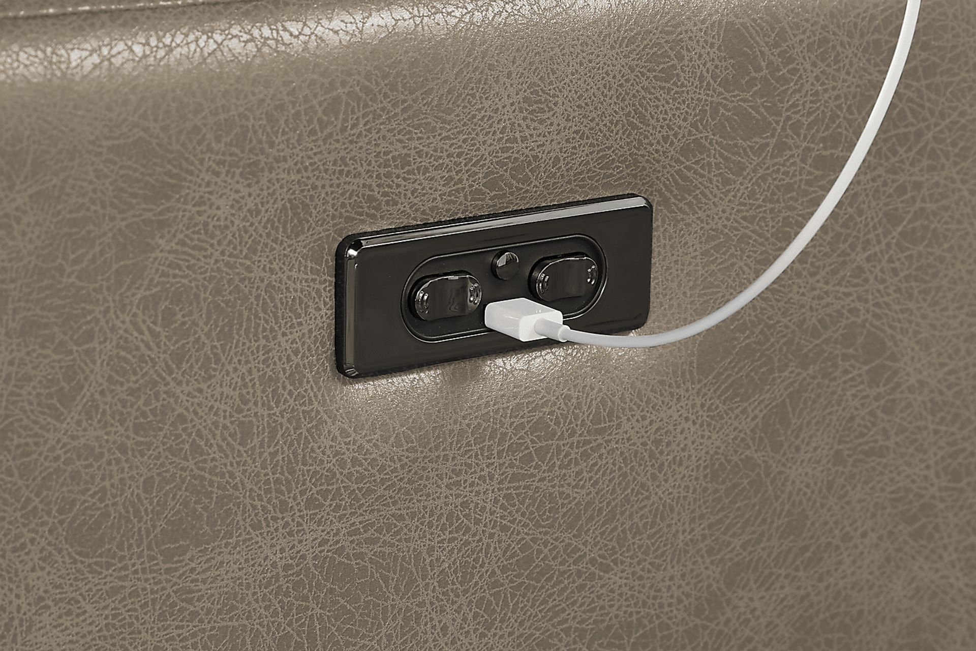 State Street Beige Dual Power Reclining Sofa - Image 6