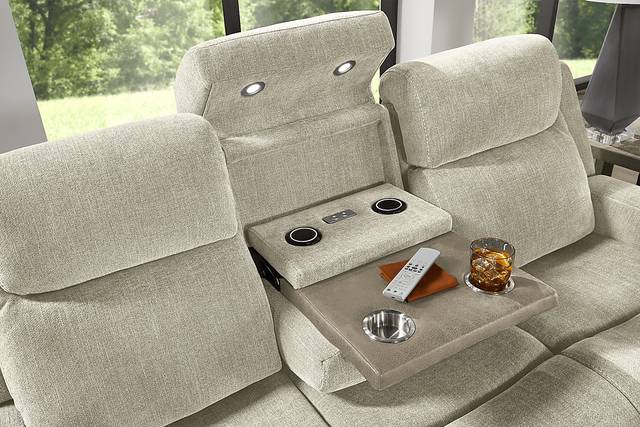 State Street Beige 5 Pc Dual Power Reclining Living Room - Thumbnail - Image 7