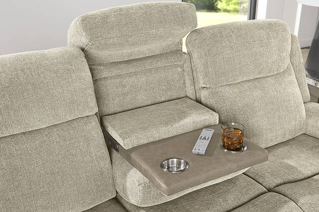 State Street Beige 7 Pc Living Room with Dual Power Reclining Sofa - Thumbnail - Image 4