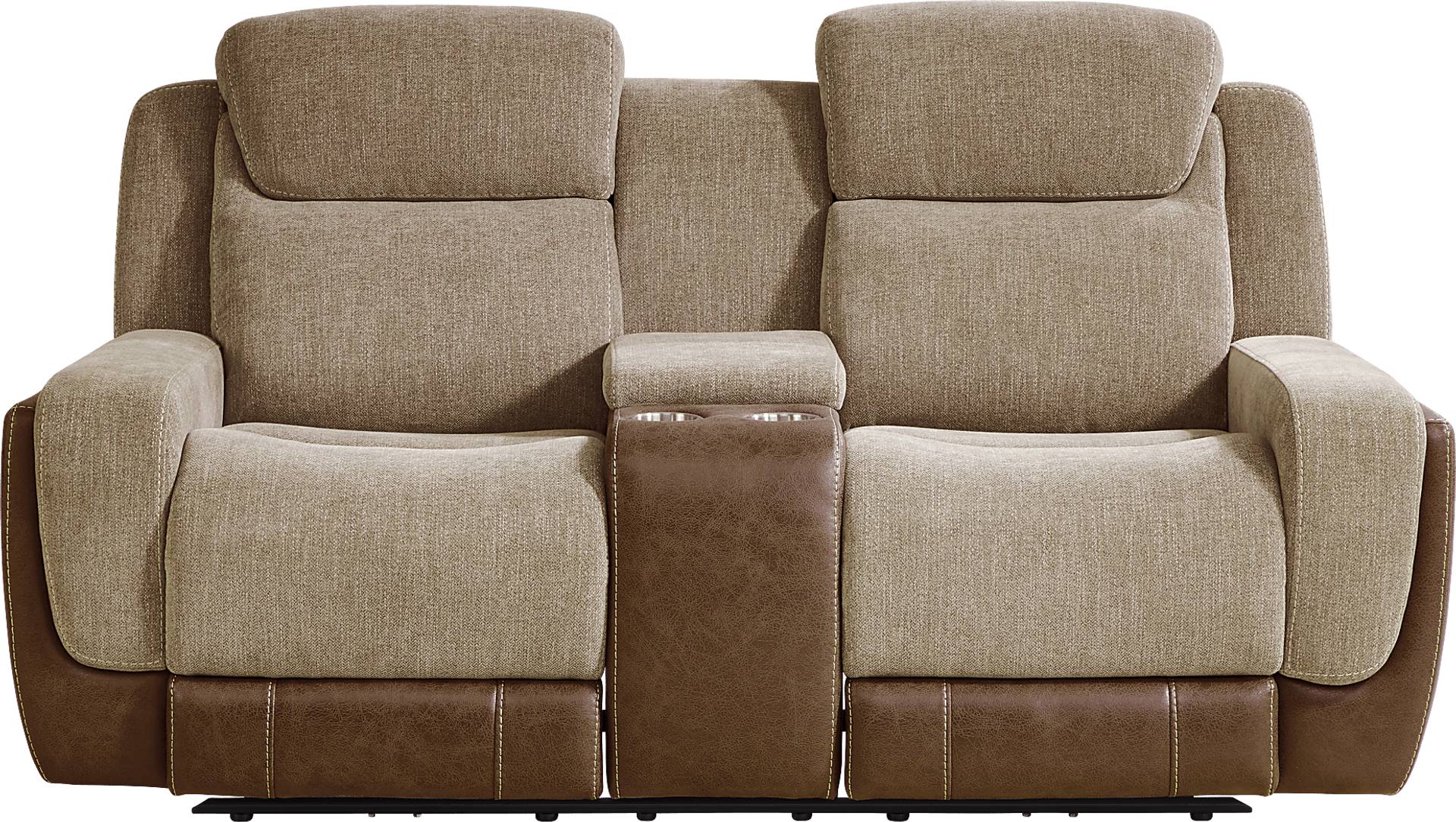dual power reclining console loveseat