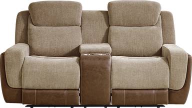 dual power reclining console loveseat