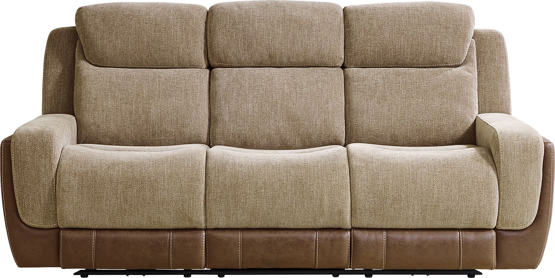 State Street Camel Dual Power Reclining Sofa - Image 1