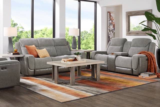 State Street Gray 5 Pc Dual Power Reclining Living Room - Thumbnail - Image 1
