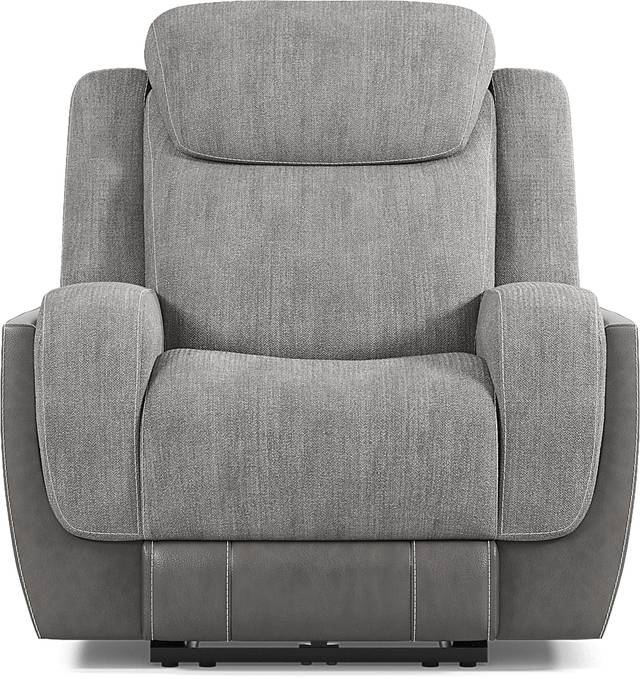 State Street Gray Dual Power Recliner - Thumbnail - Image 2