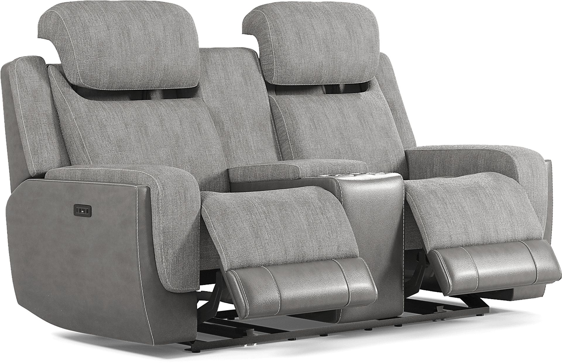 State Street Gray 7 Pc Dual Power Reclining Living Room - Image 14