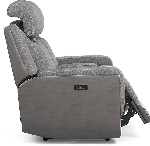 State Street Gray Dual Power Reclining Console Loveseat - Thumbnail - Image 4