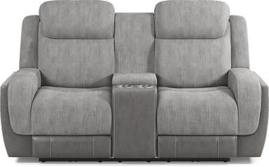 dual power reclining console loveseat