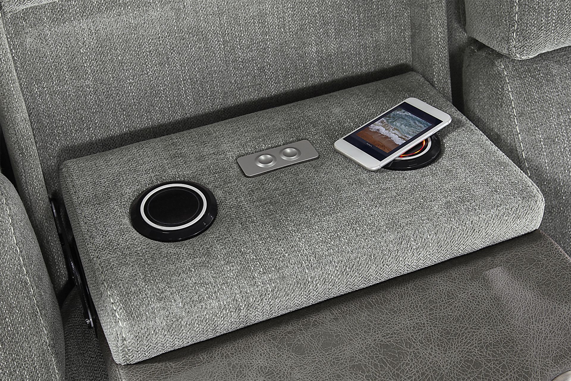State Street Gray Dual Power Reclining Sofa - Image 13