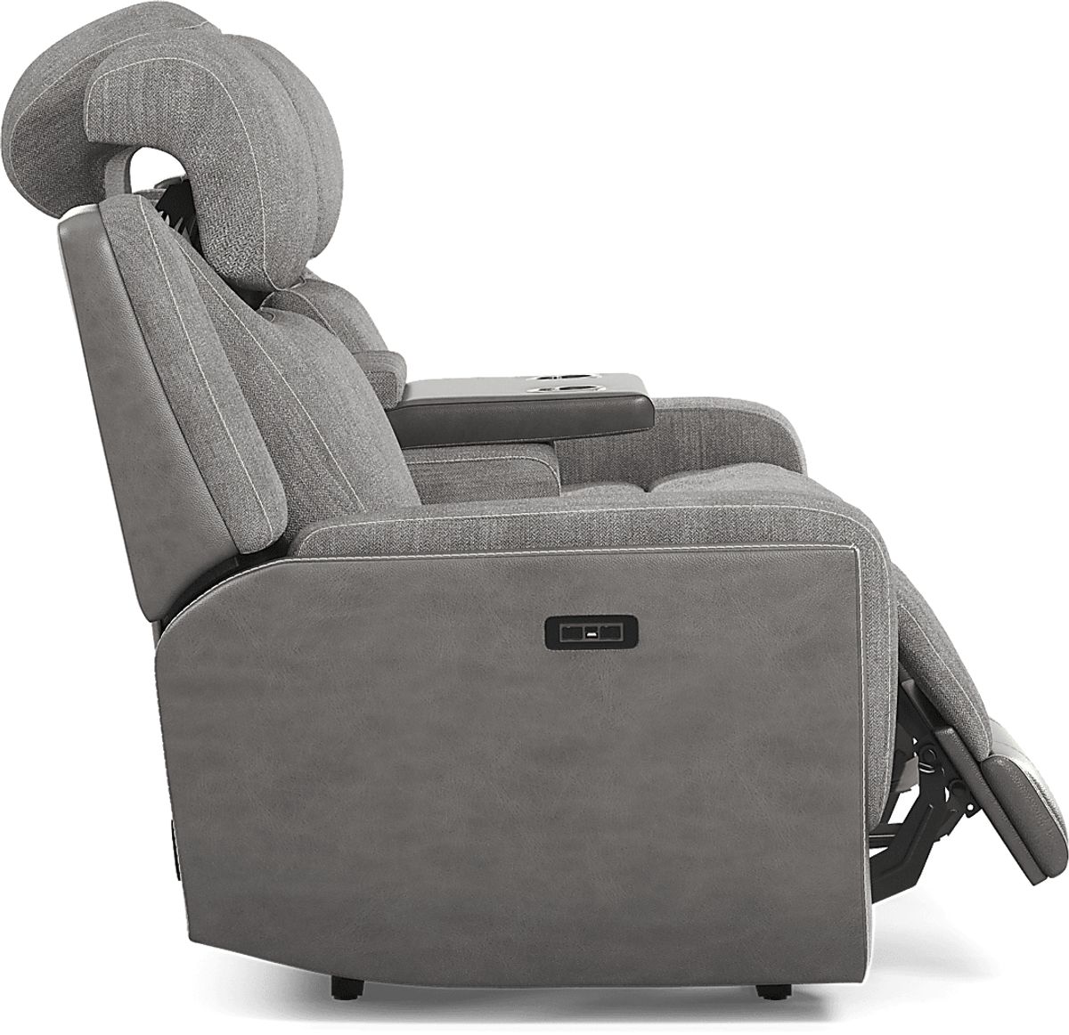 State Street Gray Chenille Fabric Dual Power Reclining Sofa | Rooms to Go