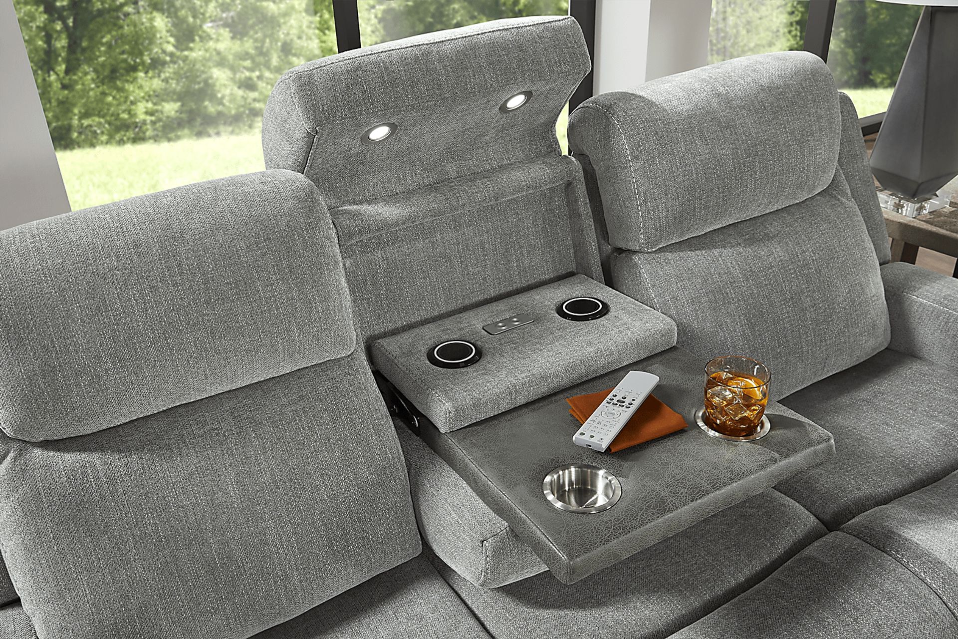 State Street Gray 2 Pc Living Room with Dual Power Reclining Sofa - Image 7