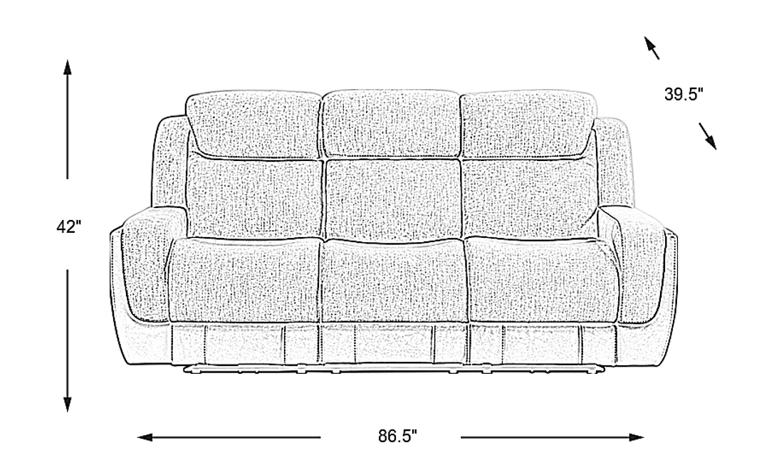 State Street Gray Dual Power Reclining Sofa