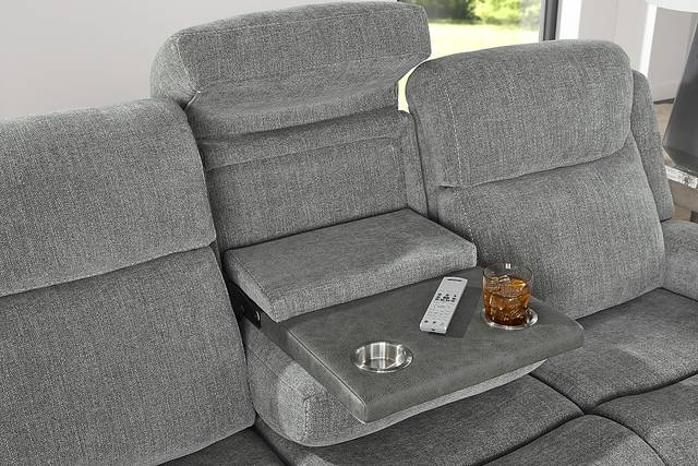 State Street Gray 5 Pc Living Room with Reclining Sofa - Thumbnail - Image 5