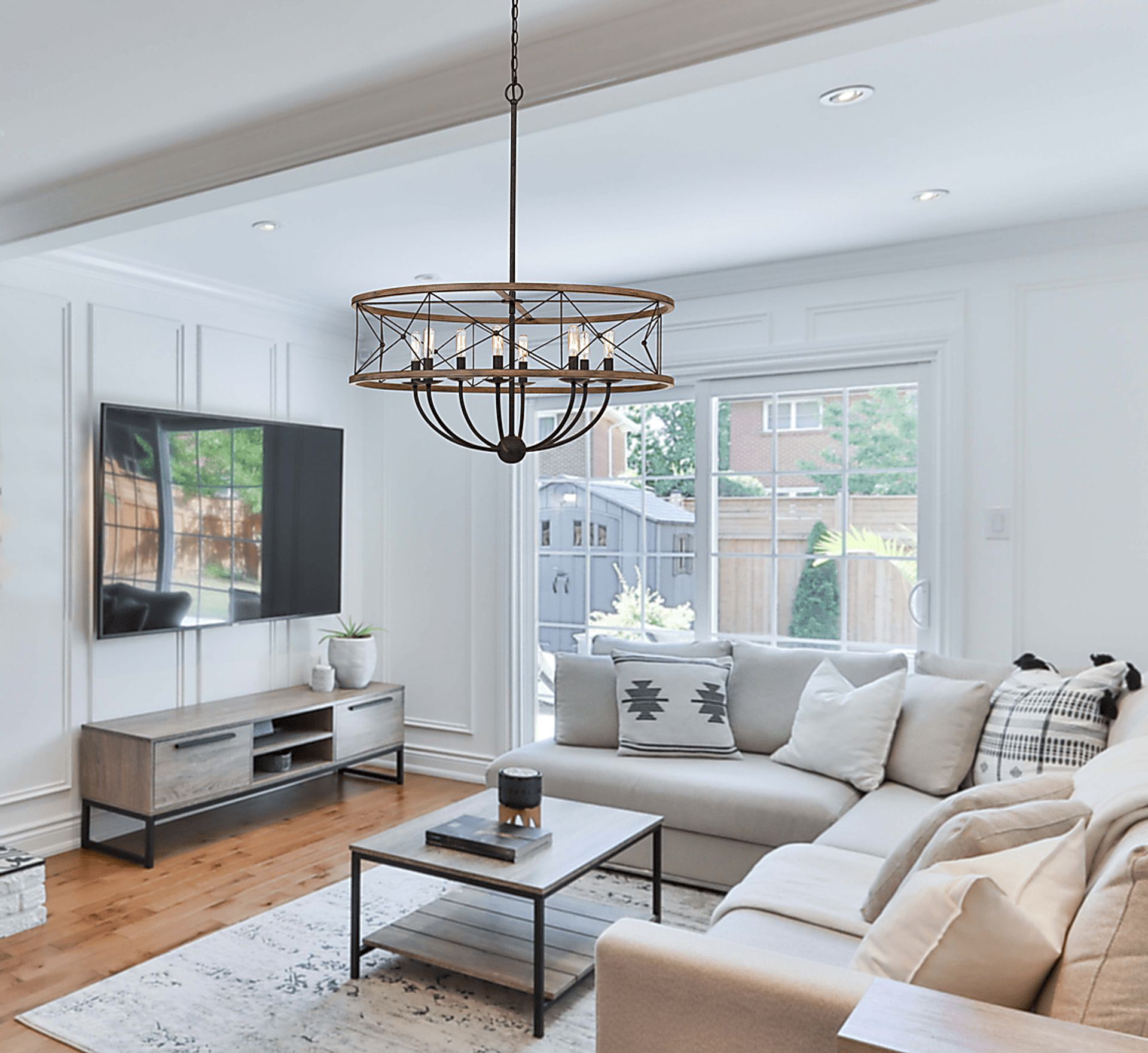 Stauffer Lane Wood Chandelier - Image 3