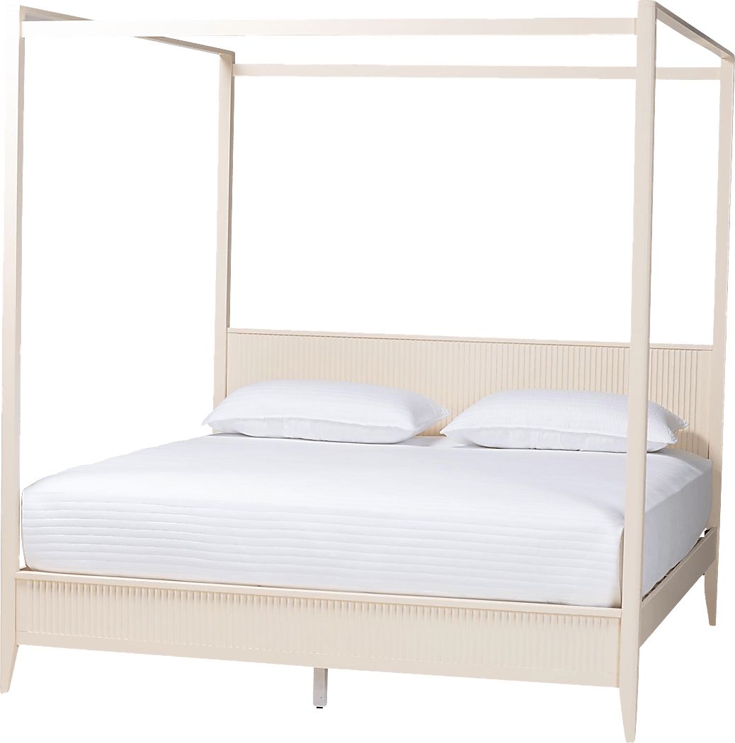 Steagall Ivory King Canopy Bed