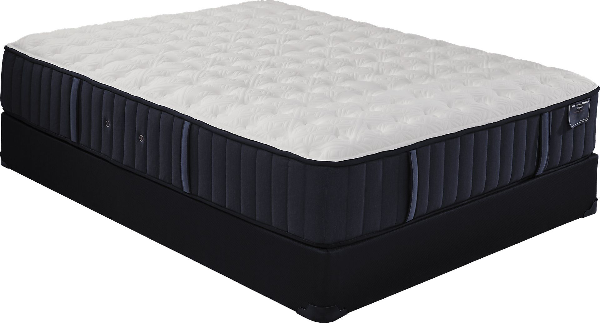 Stearns and Foster Hurston Cushion Firm Tight Top Low Profile Queen Mattress Set - Image 1